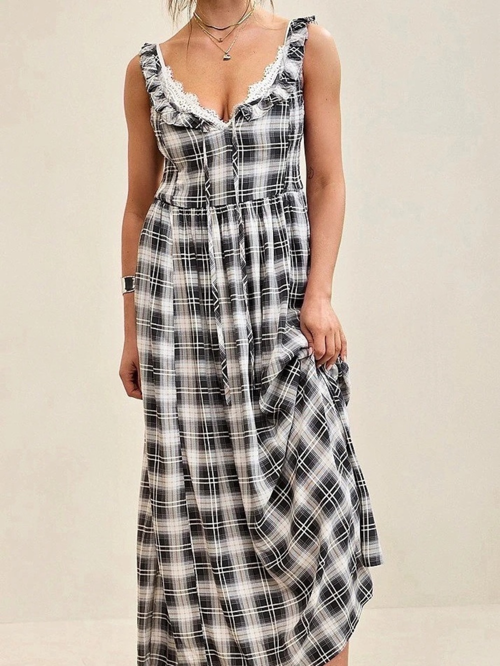 Aerie Happy & Drapey Side Smocked Dress